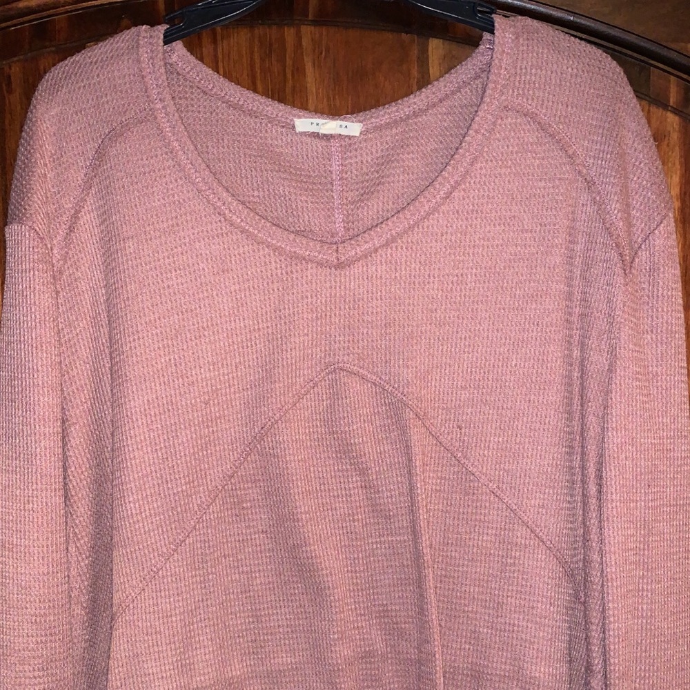 Pink Waffle Knit top